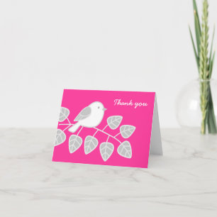 Cartão De Agradecimento Little Bird Thank You - pink