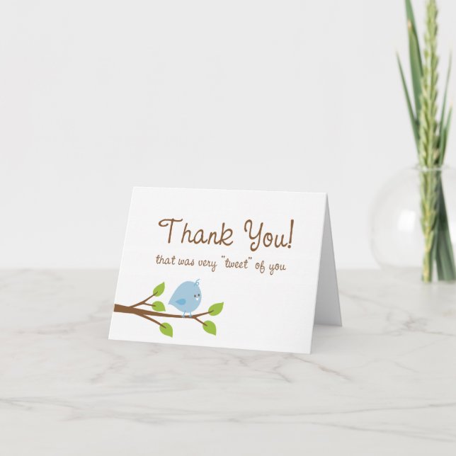 Cartão De Agradecimento Little Birdie Thank You Card - Blue (Frente)