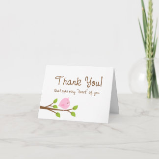 Cartão De Agradecimento Little Birdie Thank You Card - Pink