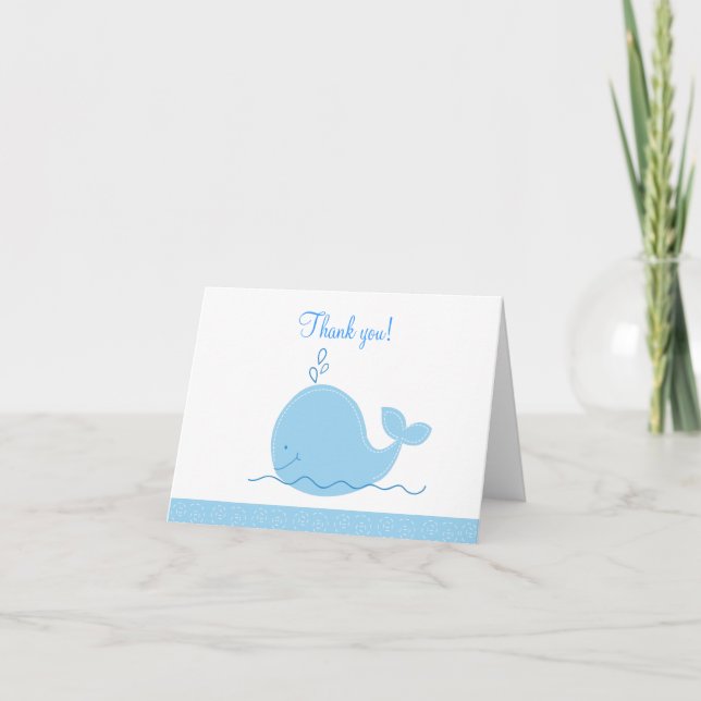 Cartão De Agradecimento Little Blue Whale Folded Thank you notes (Frente)