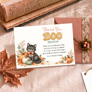 Cartão De Agradecimento Little Boo 1st Birthday Thank You Card Kitten
