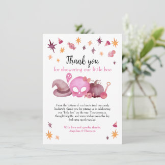 Cartão De Agradecimento Little Boo Cute Halloween Baby Shower 