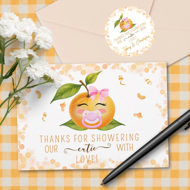 Cartão De Agradecimento Little Cutie Babies Shower Thank You Card (Criador carregado)