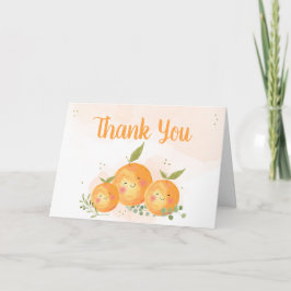 Cartão De Agradecimento Little Cutie Citrus Orange Baby Shower