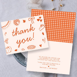 Cartão De Agradecimento Little Cutie Pie On The Way! Fall Baby Shower