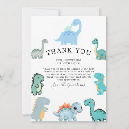 Cartão De Agradecimento Little Dinosaur Cute Baby Shower