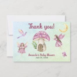 Cartão De Agradecimento Little Fairy Baby Shower Thank you for coming