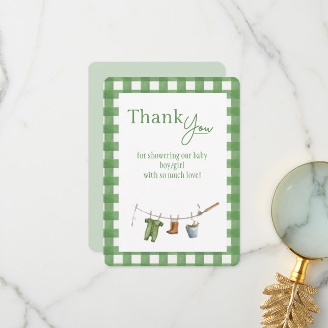 Cartão De Agradecimento Little Fisherman Flat Thank You Card (Frente/Verso In Situ)