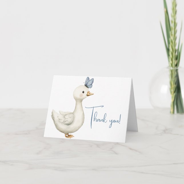 Cartão De Agradecimento Little Goose Thank You Card – Goose Baby Shower (Frente)