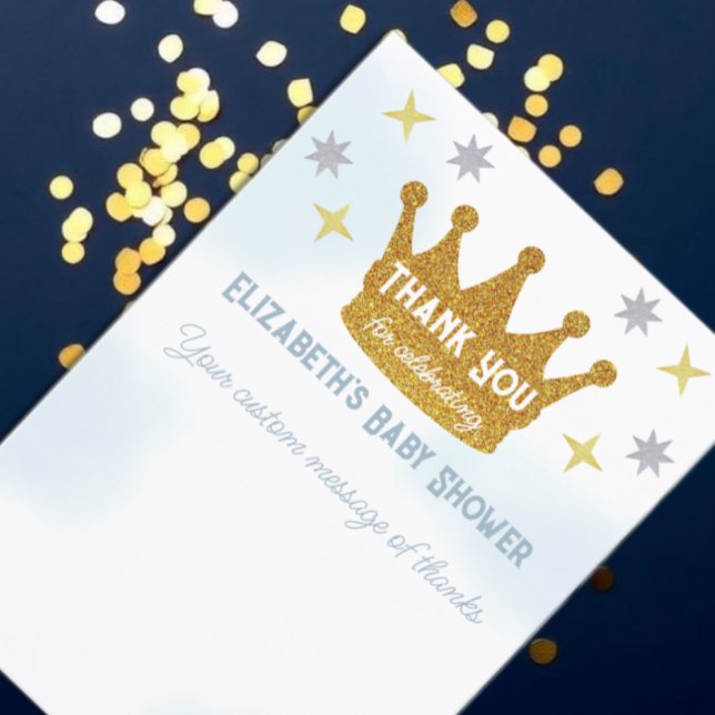 Cartão De Agradecimento Little Prince Boy Baby Shower (Criador carregado)