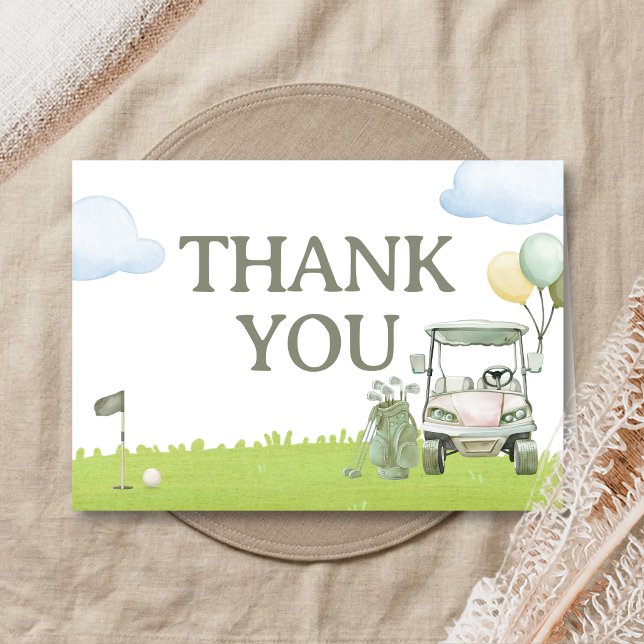 Cartão De Agradecimento Little Putter Golf Baby Shower (Golf Little Putter Baby Shower Thank You Card)