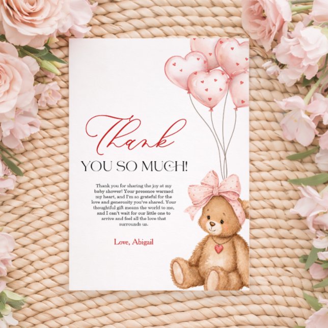 Cartão De Agradecimento Little Sweetheart Valentine Baby Shower (Little Sweetheart Valentine Baby Shower Thank You Card)