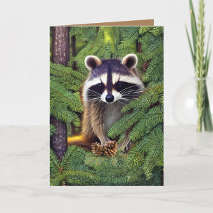 Cartão De Agradecimento Little Woodland Wilderness Raccoon