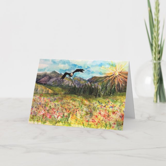 Cartão De Agradecimento Livre como Águia (Frente)