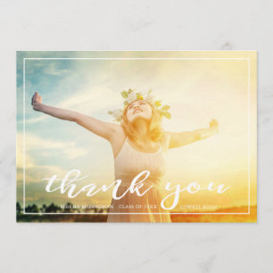 Cartão De Agradecimento Livre e focado Graduação Obrigado Luz