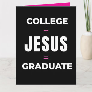 Cartão De Agradecimento Livro de Visitantes Faculdade + Jesus = Graduado