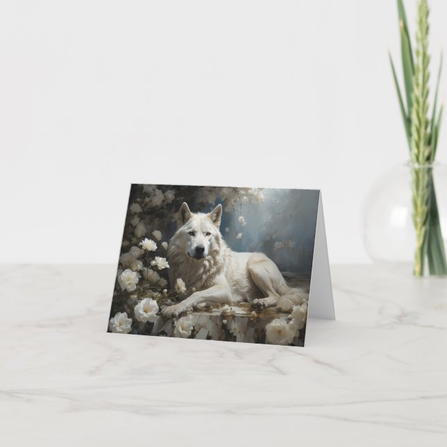 Cartão De Agradecimento lobo branco para você (Frente)