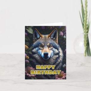 Cartão De Agradecimento lobo de aniversário