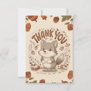 Cartão De Agradecimento Lobo Whimsical Magical