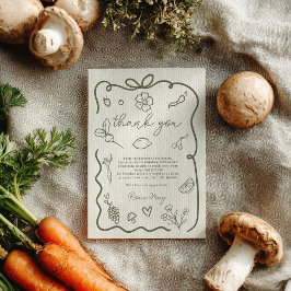 Cartão De Agradecimento Locally Grown Baby Shower Rustic Farmer’s Market