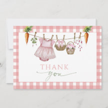 Locally Grown pink Market Baby Shower Thank You