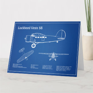 Cartão De Agradecimento Lockheed Vega 5B - Planos de avião AD