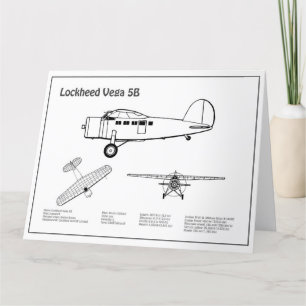 Cartão De Agradecimento Lockheed Vega 5B - Planos de Avião BD