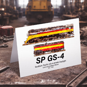 Cartão De Agradecimento Locomotiva a vapor de luz do dia GS-4 do Pacífico
