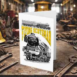Cartão De Agradecimento Locomotiva a Vapor Flying Scotsman. Trem LNER 1923
