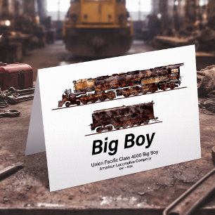 Cartão De Agradecimento Locomotiva Americana de Comboio de Vintage com Big