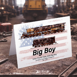 Cartão De Agradecimento Locomotiva Americana de Comboio de Vintage com Big