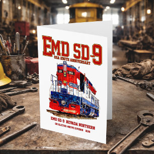 Cartão De Agradecimento Locomotiva EMD SD-9 USA Aniversário de 250 anos Pa