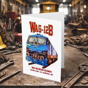 Cartão De Agradecimento Locomotiva WAG-12B. Caminho de ferro da Índia