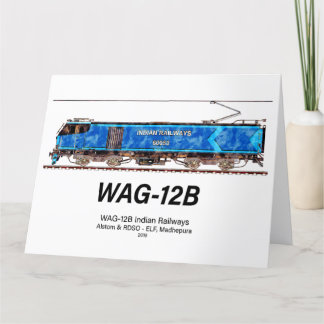 Cartão De Agradecimento Locomotiva WAG-12B. Caminho de ferro da Índia