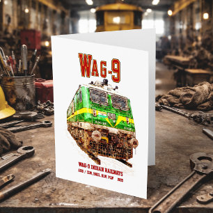 Cartão De Agradecimento Locomotiva WAG-9. Caminho de ferro da Índia