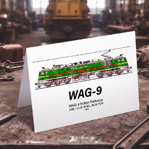 Cartão De Agradecimento Locomotiva WAG-9. Caminho de ferro da Índia