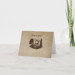 Cartão De Agradecimento Log Cabin Wedding (Casamento de Cabina Dobrada)