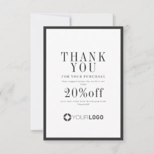 Cartão De Agradecimento Logotipo da fronteira negra do carvão moderno para