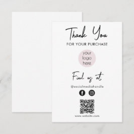 Cartão De Agradecimento Logotipo de empresa rosa Obrigado Logotipo de mídi