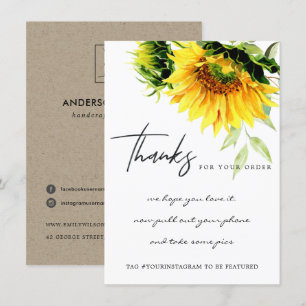 CARTÃO DE AGRADECIMENTO LOGOTIPO DE NEGÓCIOS FLORAIS FLORAIS AMARELO