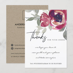 CARTÃO DE AGRADECIMENTO LOGOTIPO DE NEGÓCIOS FLORAL DA ROSA VERMELHA MARS