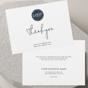 Cartão De Agradecimento Logotipo de sua empresa e site da empresa personal