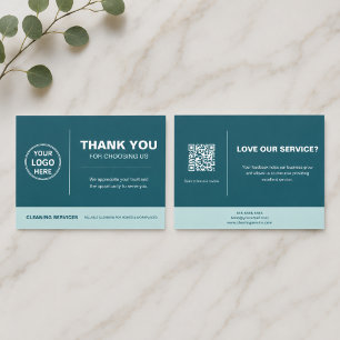 Cartão De Agradecimento Logotipo do Modern Cleaning Services Código QR Ver