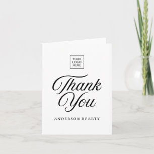 Cartão De Agradecimento Logotipo Empresarial Personalizado Minimalista Ele