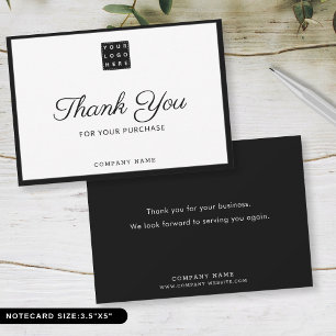 Cartão De Agradecimento Logotipo Empresarial Personalizado Nome da Empresa