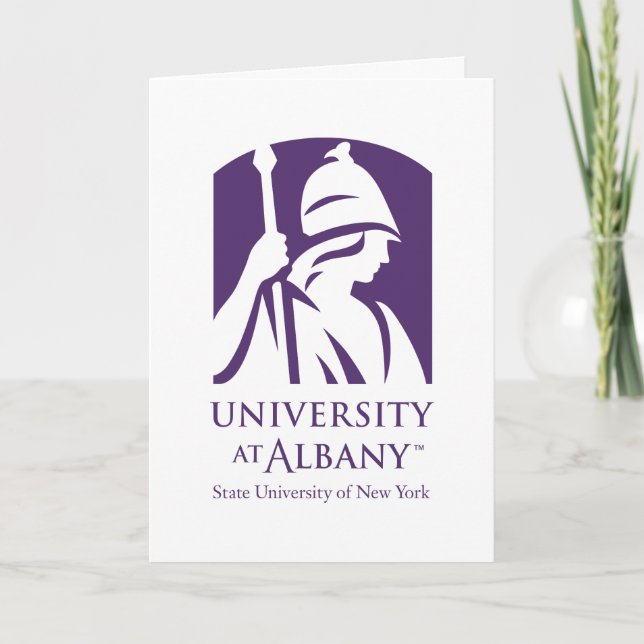 Cartão De Agradecimento Logotipo Icônico da Universidade de Albany (Frente)