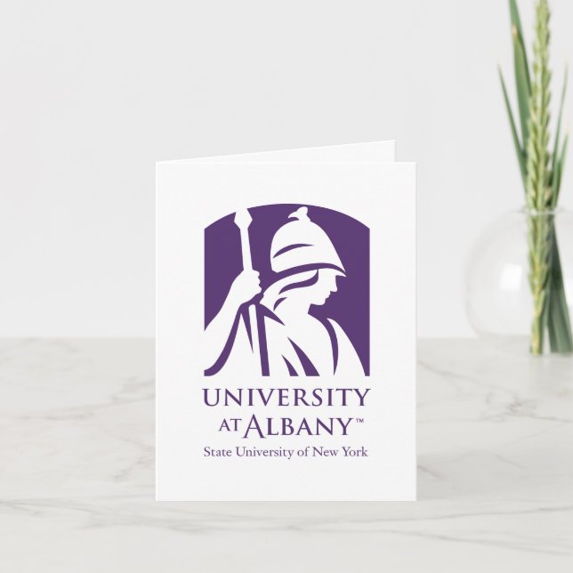 Cartão De Agradecimento Logotipo Icônico da Universidade de Albany (Frente)