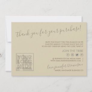 Cartão De Agradecimento Logotipo Marrom Personalizado Código QR Instruç