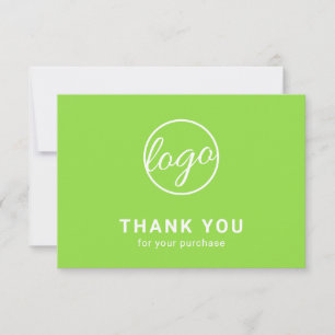 Cartão De Agradecimento Logotipo Moderno Simples Verde Lima Personalizado