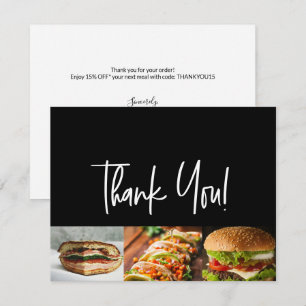 Cartão De Agradecimento Logotipo personalizado do restaurante Fotos Mensag